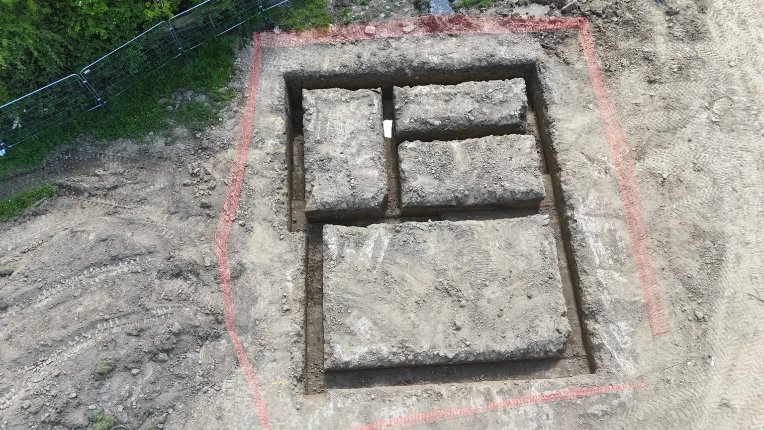 Excavated foundations from above