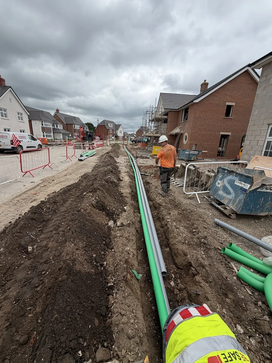 Underground service installation at the Congleton development
