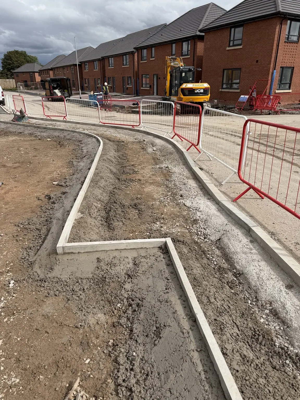 Kerbing installation on the Congleton residential development